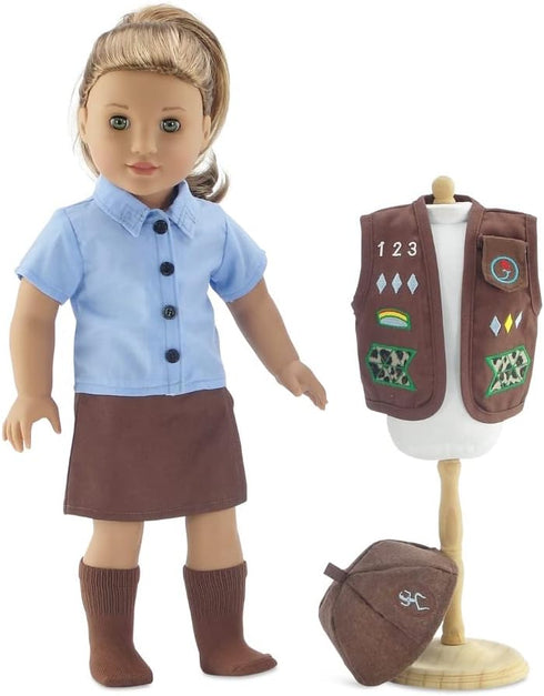 Emily Rose 18-inch Doll Clothes Modern 4-Piece Girl Scout Brownie-Inspired Uniform, Gift Boxed!