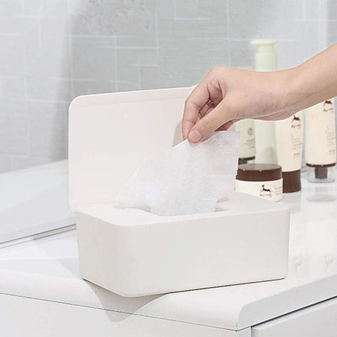 tegongse Wipes Holder with Lid, Wet Wipe Dispenser, Tissue Box Case for Home Stores