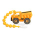Baby Construction Vehicles Teething Toys, Food Grade Silicone Teether with Pacifier Clip (Dump Truck)