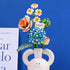 Set, 680 (1671) Flower Bouquet Building Blocks Creative Artificial Eternal Flower Plant Models, Home Decor or Idea