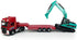 Flatbed Truck Toy with Crawler Excavator - Metal Diecast Construction Vehicles 2 in 1 Vehicle Playset for Boys