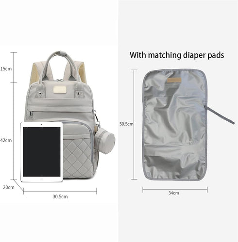 Generic Backpack Diaper Bag with Changing Pad Pacifier Case and Insulated Bottle Pocket for Mom and Dad (Gray)