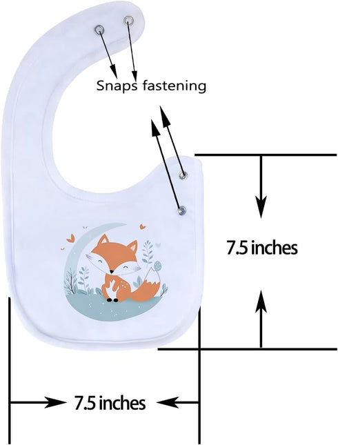 Maiwa 6 Pack Waterproof Cotton Baby Bibs for Girls Boys for Drooling Eating with Snaps
