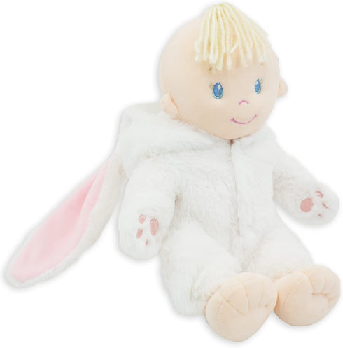 12" June Garden Sweet Dolly Snowbun - Stuffed Ultra Soft Baby Doll for Birth and Up - Bunny Outfit