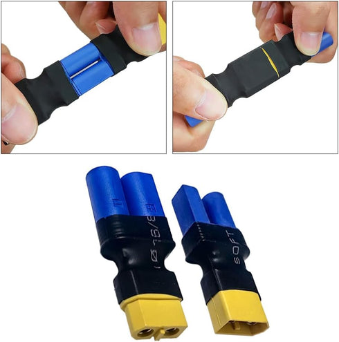 EC5 to XT60 Adapter, XT60 to EC5 Connector without Wires for RC LiPo Battery (Male & Female Adapter)