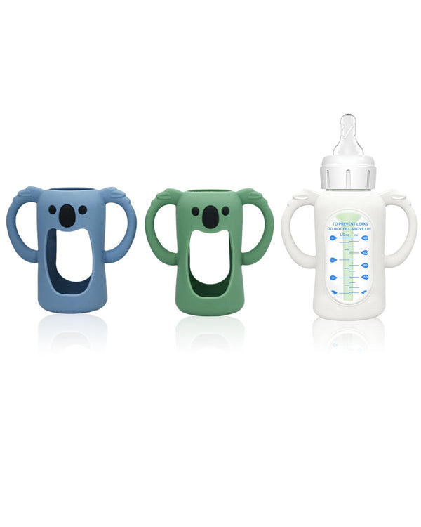 Dolreme 3 Pack Silicone Bottle Sleeves for Dr. Brown's Glass Baby Bottles, 4