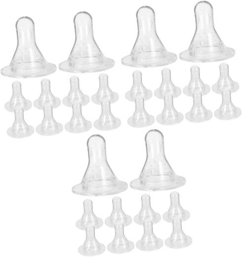 Happyyami 30 Pcs Pet Pacifier Lamb Silicone Replacement Livestock Feeding Feeder Teat Bottle