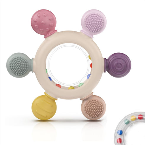 akolik Teething Toys for Babies, Baby Teethers Toy Teething Ring Silicone, Grasping Teething