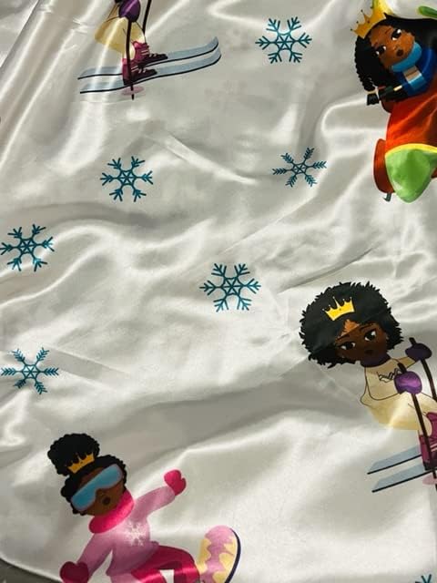 Satin Fitted Crib Sheet for Baby Girls, Boys, Toddler Bed, Daybed, Retains Hair Moisture (Ice Princess, Mini Crib Sheet)