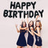 TONIFUL Black Happy Birthday Balloons Banner, 16 Inch Mylar Foil Letters, Reusable Birthday Sign for Kids & Adults