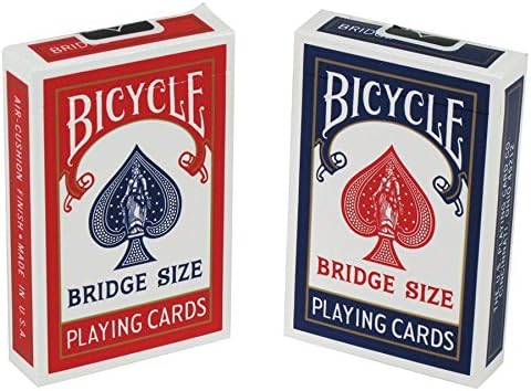 Bicycle Playing Cards Bridge Narrow Size - 12 Decks (6 Blue, 6 Red)