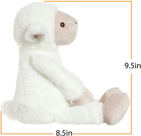 Apricot Lamb Toys Plush Lamb, Stuffed Sheep Stuffed Fuzzy Baby Lamb, Perfect for Girls Boys Newborn Baby (White Lamb,