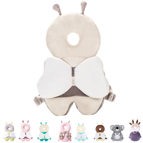 Toddler Baby Protection Backpack, Head Protector Pad Safety Cushion for Crawling Walking, Purple Bee