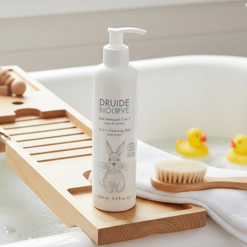 2-in-1 250 ml (8.4 oz Cleansing Baby Body Gel Hair Shampoo Care ,organic Baby Shampoo Clean, Wash, Sulfate-Free