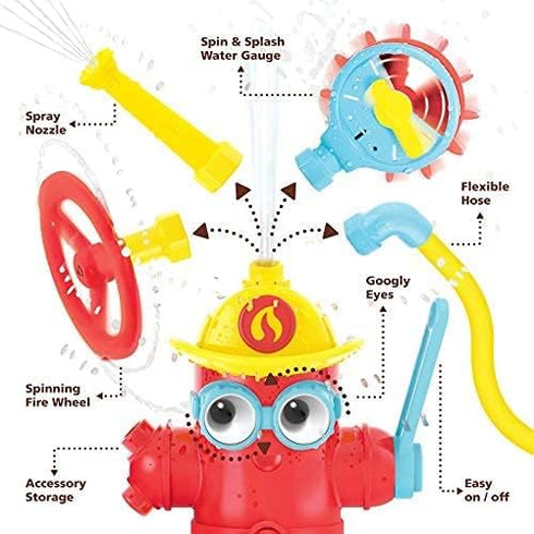 3+) Nozzle, Yookidoo Baby Bath Toddler Toys (Ages - Ready Freddy Spray N Sprinkle Fire Hydrant Bathtime Toy - Includes