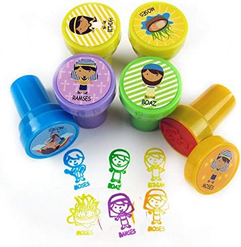 Tiny Mills 50 Pcs Bible Characters Religious Assorted Stampers for Kids