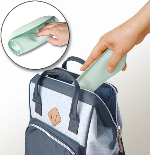 2-Pack Waterproof Silicone Baby Bib – Lightweight Comfortable Easy-Wipe Clean (Green/Blue, Small)