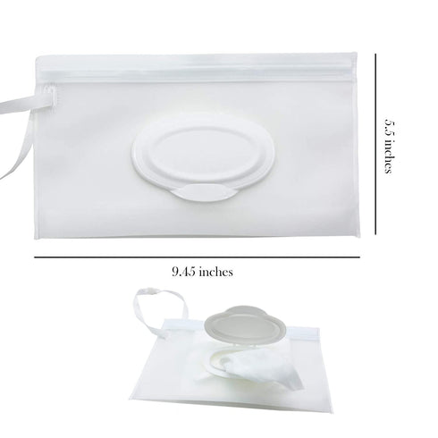baixikly 2 Pcs Baby Wipes Dispenser Reusable Wipes Pouch, Baby Wipe Holder Containers Transparent Wipe Carrying Pouches