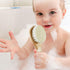 Set FRCOLOR Wooden Handle Hair Brush and Comb with Soft Wool Bristles for Newborn Scalp Care and Bathing Grooming Kit