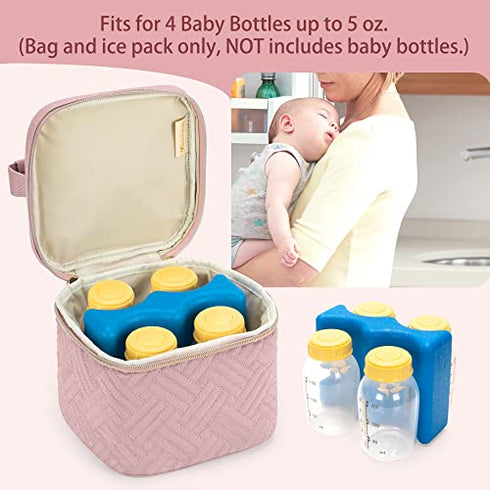 Pack Fasrom Breast Pump Travel Bag with Laptop Sleeve Bundle with Baby Bottle Cooler Bag with Ice for Working Moms