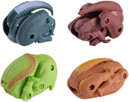 4 Pack Jumbo Dinosaur Deformation Eggs with Toys Inside, Kids Party Favors, Easter Basket Stuffers