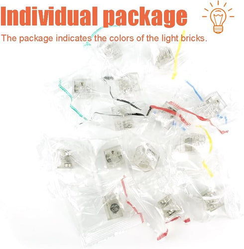 Light Up Bricks Kits Accessories Pack, 14pcs Classic 2x2 Clear LED Building Blocks Toys