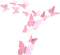 12Pcs 3D Butterfly Removable Wall Decals, DIY Home Decorations Art Decor Wall Stickers for Kids Bedroom, Pink