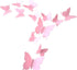 12Pcs 3D Butterfly Removable Wall Decals, DIY Home Decorations Art Decor Wall Stickers for Kids Bedroom, Pink