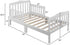 Volowoo Bed Frame for Girls & Boys, Classic Wood Bed Frame w/Safety Guardrail, Low to Floor Design, Wooden Slat