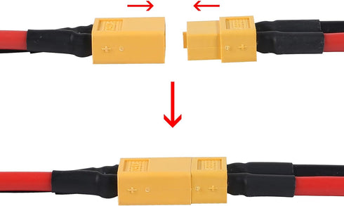 10 Pairs XT60 Plug Female and Male Connector with 12AWG Silicon Wire for RC Lipo Battery Cable Drone