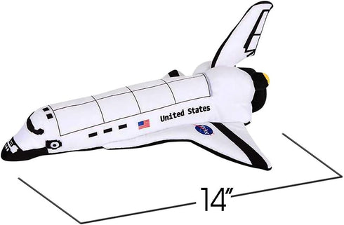 ArtCreativity Stuffed Space Shuttle - 14" Soft Cuddly Astronaut Toy for Kids, Birthday Gift, Easter Basket Stuffer