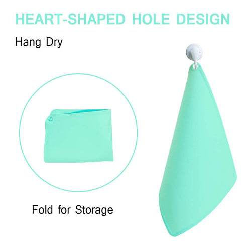 Kids Placemats, Silicone Baby Placemats for Toddler Children, Reusable Non-Slip Table Mats, 2 Pack, Blue/Baby Green