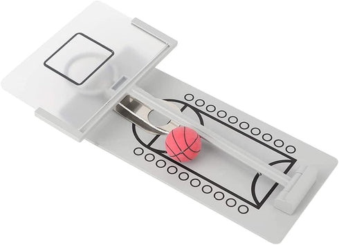 Mini Basketball Game, Aluminium Alloy Miniature Foldable Basketball Hoop Toy for Adults and Children