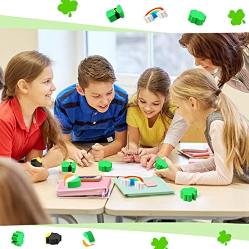 St. Patrick's Mini Erasers for Kids, Cute Classroom Prizes, Fun Puzzle Erasers for Party Supplies (240 Pieces)