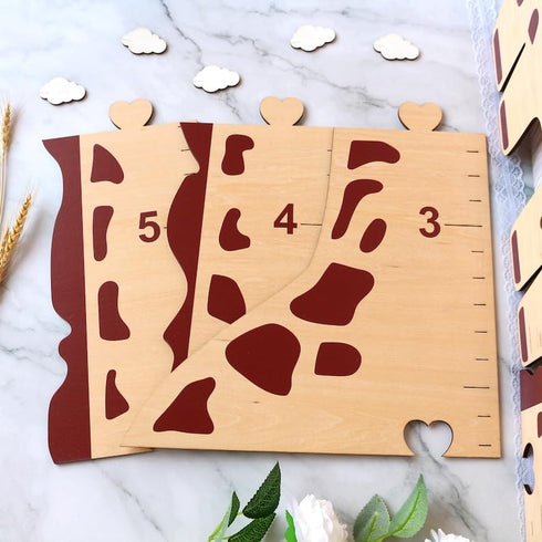 Customizable Giraffe Height Chart - Wooden Growth Ruler for Kids' Rooms