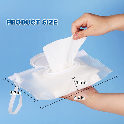 Susimond 6pcs Portable Wet Wipe Dispenser, Refillable Eco-Friendly Holder for Baby Wipes, Travel Container for Strollers
