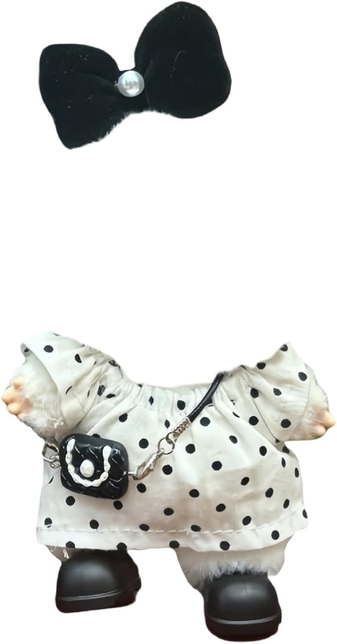 17cm, 7 Inch Black and White Polka Dot Dresses for Dolls Dolls Designer Outfits Clothes, Doll Clothing Accessories
