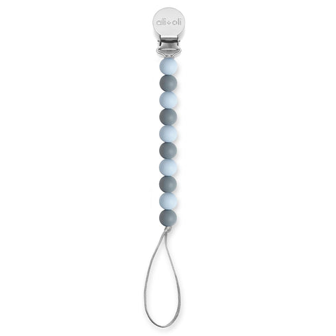 Ali+Oli Silicone Pacifier Clip for Baby (Thin Iron) 100% Food-Grade BPA Free