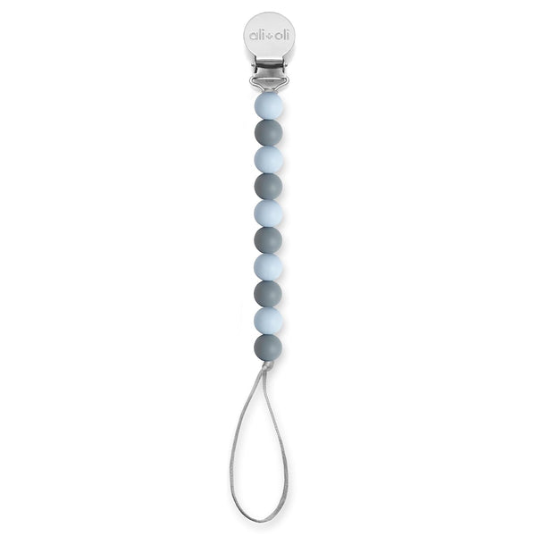 Ali+Oli Silicone Pacifier Clip for Baby (Thin Iron) 100% Food-Grade BPA Free