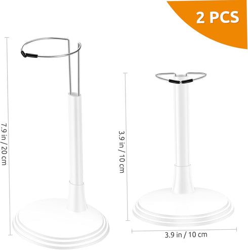 Toddmomy 2Pcs White Doll Stands, Doll Display Stand Bracket Support for Kids Accessories (25cm)