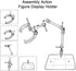 Transparent Action Figure Stand, Doll Model Display Holder Base Doll Support Stand Compatible with HG RG SD SHF Gundam 1/144 Collectible Display and Storage