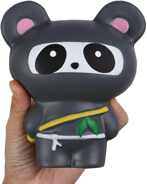 Anboor 2 PCS Squishies Ninja Jumbo Panda and Fox - Slow Rising Kawaii Scented Soft Animal Toys