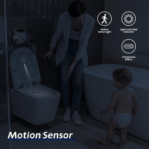 Toilet Night Light Projector, Motion Activated LED with Animated Pictures for Potty Training & Bathroom Decor