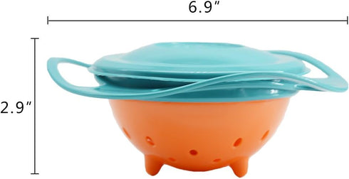 Song Qing Magic Gyro Bowl 360 Degree Rotate Spill-Proof Bowls with Lid Plastic Creative Dishes Practice Feeding Bowls by Song Qing