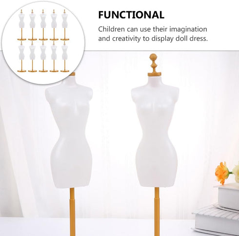 EXCEART 20 Pcs Model Stand Dress Form Mannequin Doll Holders, White Plastic Clothing Display for Fashion Dolls