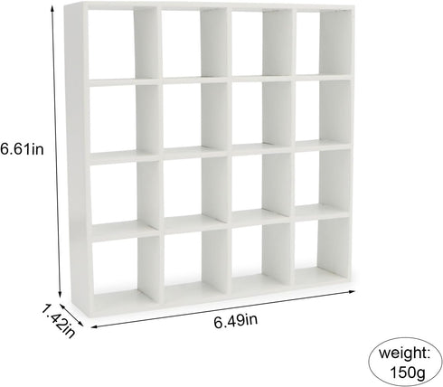 1/12 16 Miniature Furniture Storage Rack Dollhouse Furniture Grid Shelf Bookshelf Display Shelf Wall Rack Stand Mini