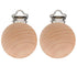 100PCS Natural Beech Wood Pacifier Suspender Clips, for Teething Grasping Toy, Charm