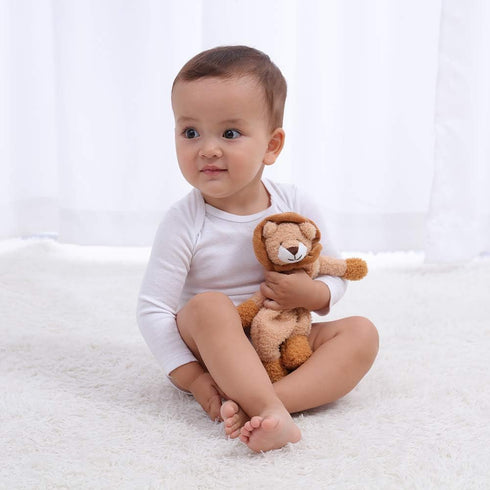 Apricot Lamb Stuffed Animals Security Blanket, Yellow Lion Infant Nursery Character Blanket, Plush (10 Inches)