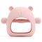 Silicone Baby Teether Toy for Infants 3+ Months, Anti-Drop Mitten Teether for Soothing Teething Pain Relief, Dark Pink