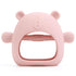 Silicone Baby Teether Toy for Infants 3+ Months, Anti-Drop Mitten Teether for Soothing Teething Pain Relief, Dark Pink